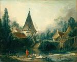 欧洲12-19世纪油画二_BOUCHER, Francois - Landscape Near Beauvais